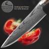 China Kitchen knife Chef Knives Japanese 7CR17 440C High Carbon Stainless Steel Imitation Damascus Sanding Laser Knife factory