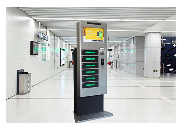 China Patent Design Cell Phone Charging Stations , Mobile Phone Charging Kiosk with Wifi factory
