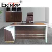 China OEM ODM L Shape Office Desk Oak Wood Executive Office Table factory