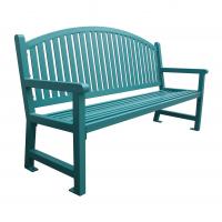 China Public Outdoor Metal Benches , 6ft Garden Bench With Sandblasting Zinc Spraying Finish factory