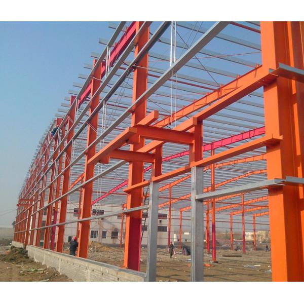 Quality Iso9001 / Sgs Steel Warehouse Structure , Large Span Metal Frame Warehouse for sale