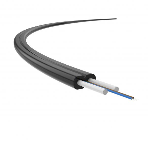 Quality LSZH Flat Ftth Drop Fiber Optic Cable Single Mode Black for sale
