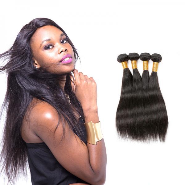 Quality 16 Inch Smooth Real Virgin Brazilian Straight Hair Bundles CE Certification for sale