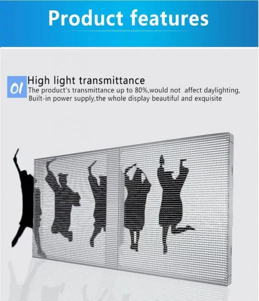 Semi Outdoor Flexible Transparent LED Display Panel Glass Indoor Window 0
