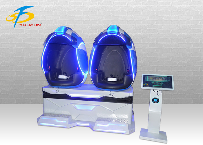 China Amusement Park Sparta Style White Color VR Egg 9D Movies Fiberglass 2 Seats factory