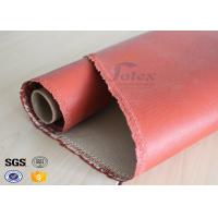 Quality 1200 Degree Silicone Coated Glass Cloth , Heat Resistant Fabric Fiberglass for sale