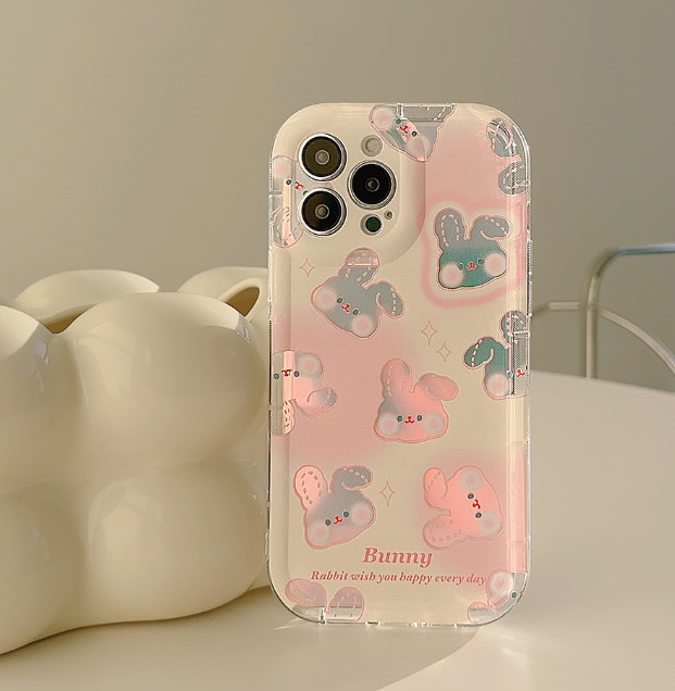China Slim Shockproof Phone Cases Pink Rabbit Iphone 15 Apple Phone Case factory