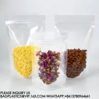 China Clear Stand Up Food Bags,Zip Lock Food Storage Bags for Packaging Products,Herbs,Snack,Tea,Spices,Pet Food and Soaps factory