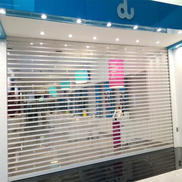 Quality Shop Clear Polycarbonate Roller Shutter Transparent For Shopping Mall for sale
