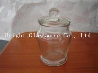 China Shaped glass candle jar with lid factory