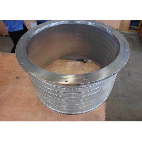 Quality Slot / Hole Type Pressure Screen Basket Rotary Drum Sieve Stainless Steel 304 / 316L Material for sale