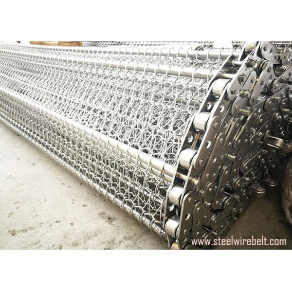 Quality Durable Stainless Steel Wire Belt , Food Cleaning Chain Link Conveyor Belt for sale