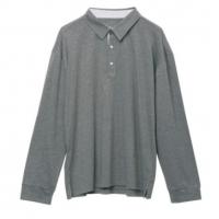 China 180gsm Collar Woven Belt Grey Long Sleeve Knitted Shirt factory