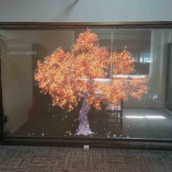 Quality Adhesive Super Slim Flexible Transparent LED Film Advertising LED Display Screen for sale