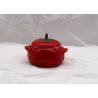 China Tomato Shaped Dolomite Ceramic Sugar Container / Ceramic Storage Jars With Two Handle factory