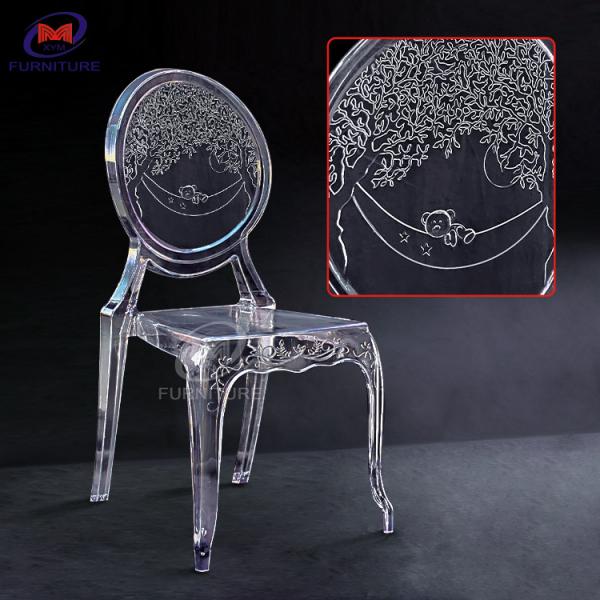 Quality New transparent resin round back bear chiavari chair for wedding banquet hotel for sale