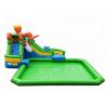China Amusement Park Inflatable Water Slide And Pool Double Stitching Inside And Outside factory