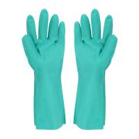 Quality Kitchen use Green Nitrile Glove Flocked Lining for sale