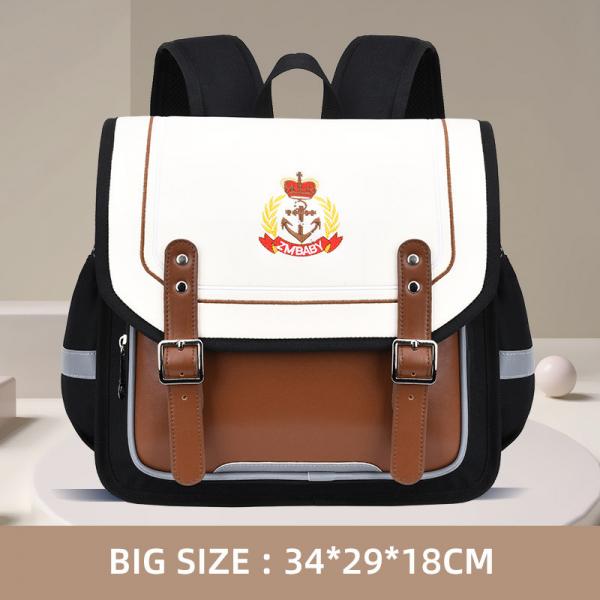 Quality Lock Design Leather School Backpacks Oxford Kids School Book Bags for sale