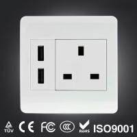 China Schuko dual USB wall socket factory