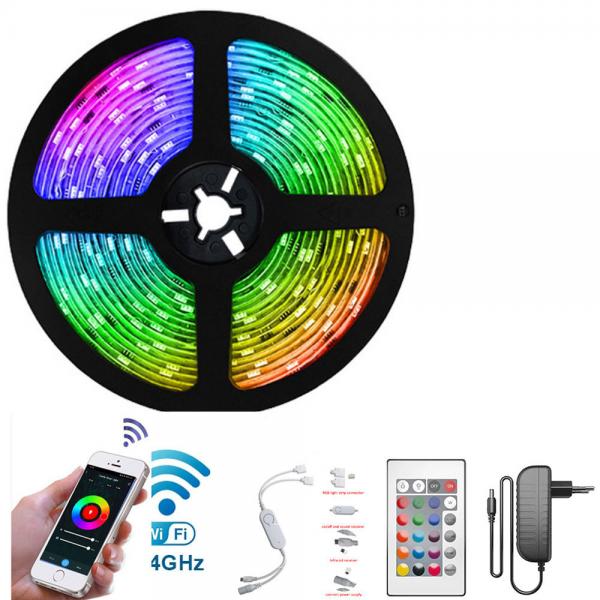 Quality 5M 5050 Wifi App Flexible Smart LED Mood Light Kit Dream Color Change For Decoration for sale