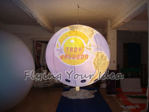 Quality 170mm Tether Points Inflatable Lighting globe Balloon for Entertainment events for sale