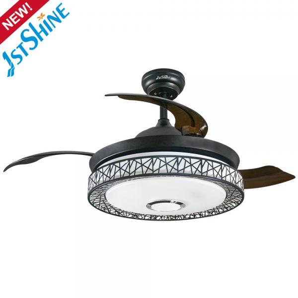 Quality 4000K 6000K Retractable Blade Ceiling Fan Chandelier Color Changing for sale