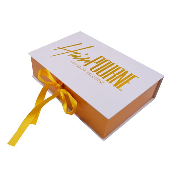 Quality Luxury Custom Logo Wigs Packaging Box With Ribbon And Satin For Hair Extensions for sale