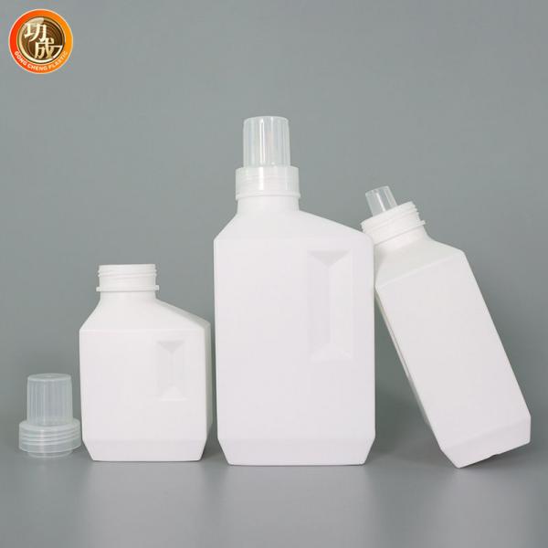Quality Square Empty HDPE 1l 2l Laundry Detergent Bottle With Screw Cap for sale