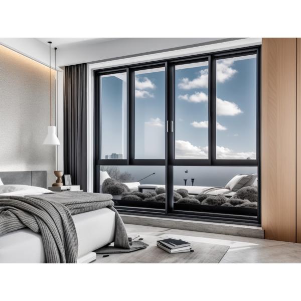Quality Modern Residential Aluminium Sliding Windows Waterproof Woodgrain Finish for sale