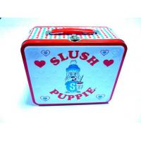 Quality Cute Cartoon Metal Tin Container Hinge Box For Food / Coffee / Cookie Storage for sale