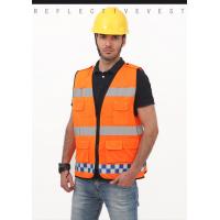 China 100%Polyester Worker Orange Vest Reflective Safety Vest Flame Resistant Hi Vis Vest For Personal  Safety factory