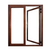 Quality Wood Grain Frame Aluminum Flush Casement Doors Double Track With Heat Strip for sale