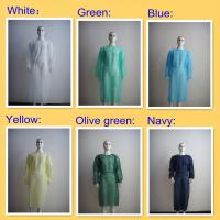 china Non Woven Disposable Isolation Gowns With Elastic Cuff / Long Sleeves