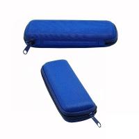 China Portable Storage Blue Knitted Fabric Sunglass Case Anti Pressure factory