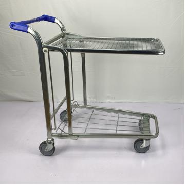 Quality Multipurpose Handcart Heavy Duty Warehouse Trolley 2 Tier Trolley Foldable for sale