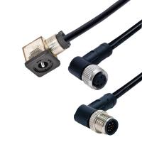 Quality 16A Solenoid Valve Connector LED And M12 Male 9 Pins Right Angle Connector With Cable for sale