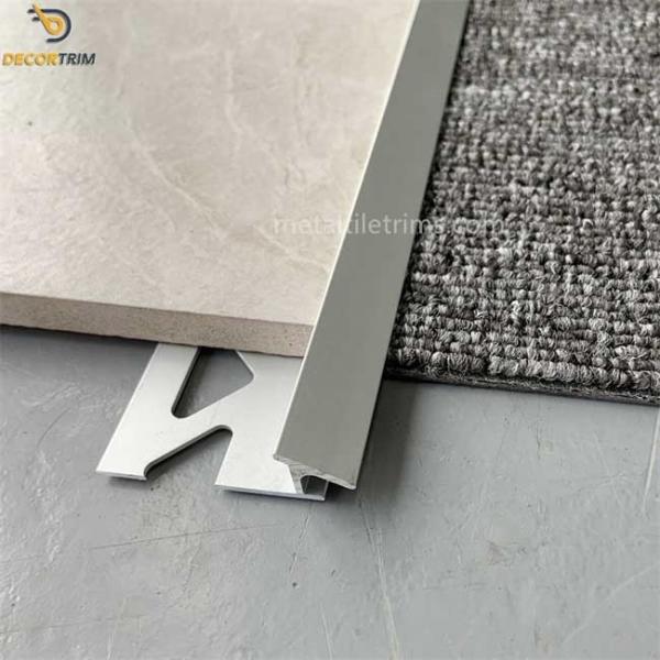 Quality 12mm Carpet Tile Edge Trim , Aluminum Carpet Transition Strip To Tile OEM for sale