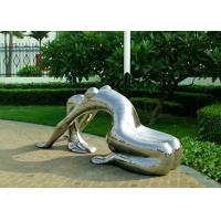China Modern Garden Metal Art Woman Bench Stainless Steel Sculpture Polished factory