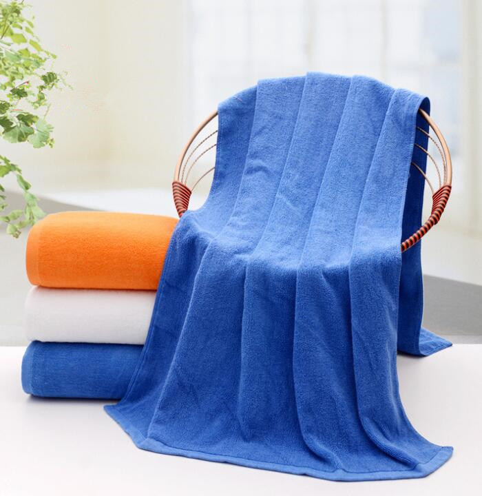 China Hot sale 21S cotton+polyester blend plain terry bath towel for wholesale, 3colors available, logo embroidered if needed factory