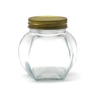 China Transparent Food Safe Airtight Honey Jar , Storage Honey Hexagon Glass Jars factory