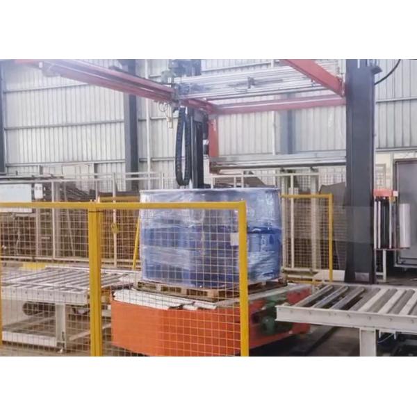 Quality Two-Nozzles 200L Fully Automatic Ex-Proof Chemical Liquid Filling Palletizing Wrapping Line for sale