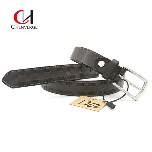 Quality CHENVERGE Black Men's Genuine Leather Braided Belt Practical Wear Resistant for sale