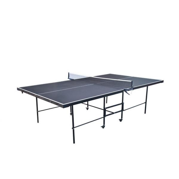 Quality Safety Moveable Black Ping Pong Table , Table Tennis Table Foldable For Entertainment for sale