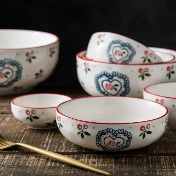 Quality Nordic Style Porcelain Tableware Set , Hand Painted Ceramic Plates And Bowls For for sale