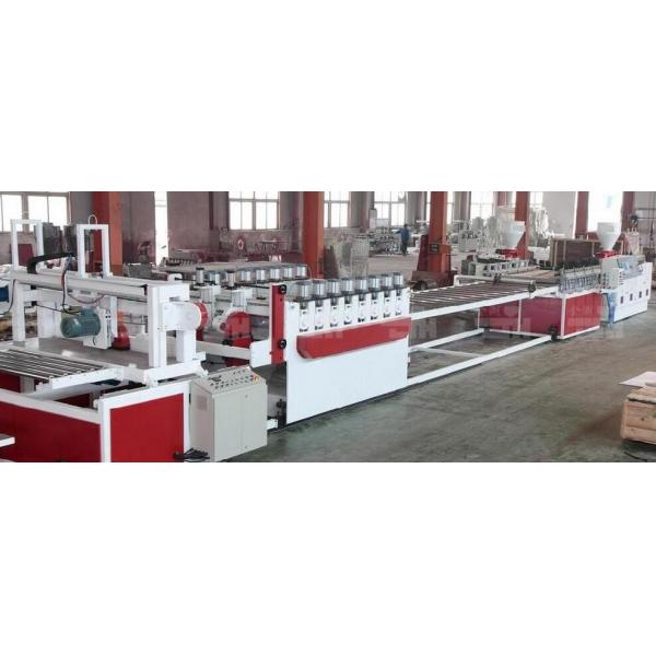Quality Twin Conical Screw Wood Plastic Production Line For Crust Furniture Board for sale