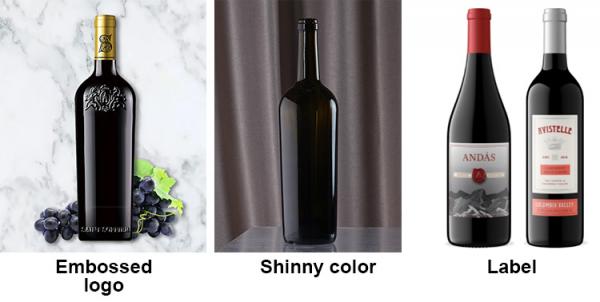 BPA Free Glossy Black Brown Wine Bottles 500ml 750 Ml Glass with Caps Wine Bottles with Cork Lid