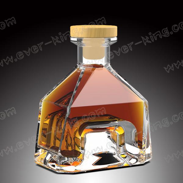 Quality Polygonous Shape Mini Clear Glass 250 mL Liquor Bottles for sale