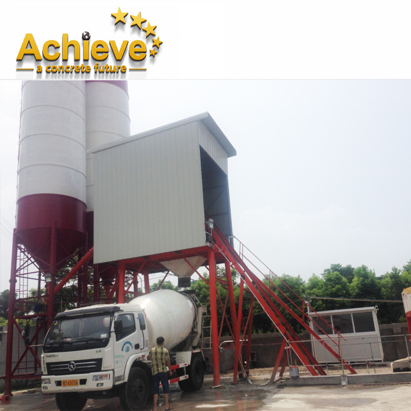 China HZS50 Ready Mix Cement Plant 50 CBM Per Hour Electrical PC Control factory
