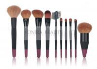 China 10 pcs Custom Professional Makeup Brush Set With Nature Hair And Duel Colors Wood Handle factory